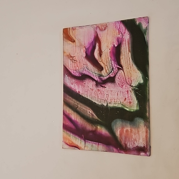 Hand Crafted acrylic pour fluid artwork abstract painting wall decor Upcycled - Picture 13 of 17